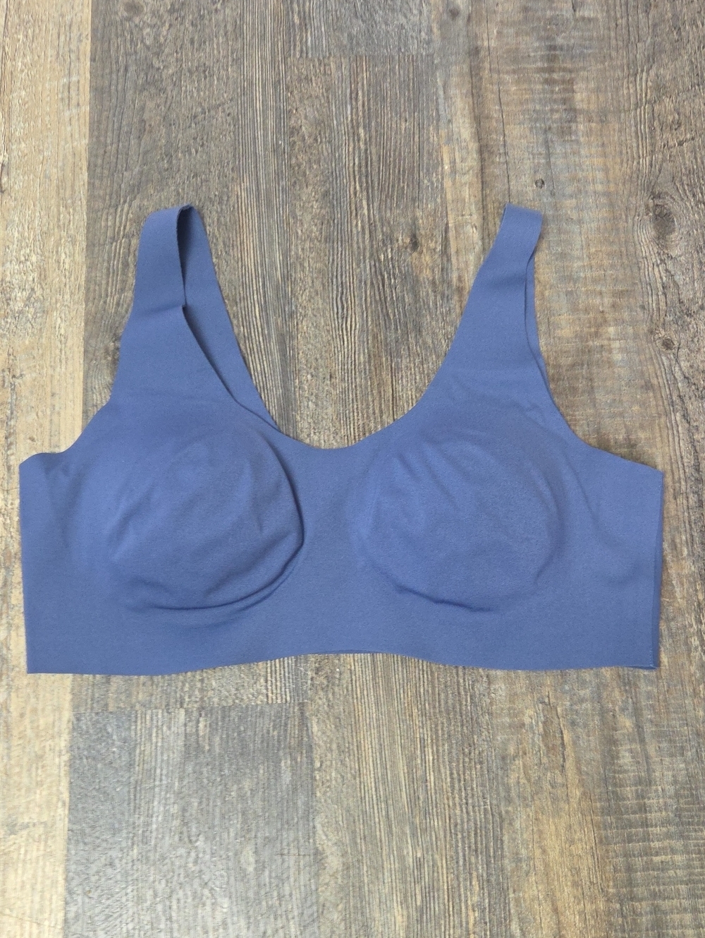 knix Scoop-Neck Seamless Bra in Dusty Blue